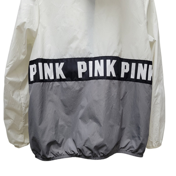 Victoria’s Secret Pink Windbreaker Rain Jacket Quarter Zip Size Small - Picture 7 of 9